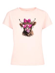Футболка F4NT4STIC Highland Cow Valentinstag Sonnenbrille, Pink/Light pink