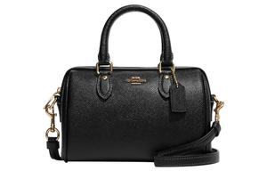 COACH Сумка через плечо Rowan из кожи с вышивкой крестиком малого размера для женщин черная