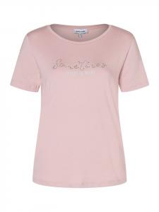 Рубашка Wording со стразами в цвете пыльной розы More & More