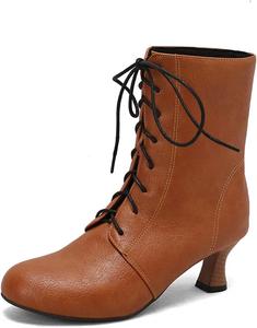 Женские ботильоны с шнуровкой и средним каблуком LYYSKY. Пожалуйста, смотрите таблицу размеров и описание товара. Размеры: US4-US17 / EU34-EU50, Yellow(Pu)