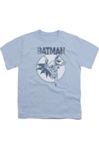 Футболка с коротким рукавом для детей с изображением летящего Бэтмена Gildan, светло-голубой