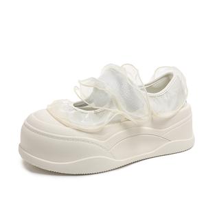 Туфли Мэри Джейн на платформе 7 см женские SUPEREDGE, White