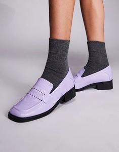 Лоферы Public Desire Decaf из фиолетового крокодила