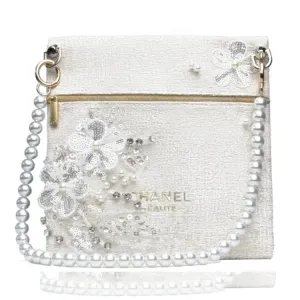 Индивидуальная косметичка bead flower, сшитая, перфорированная, портативная для хранения 18см*9см*11см CHANEL