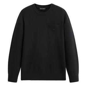 PEACEBIRD MEN Свитер мужской черный 1 Crew Neck Moderate