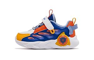 QIAODAN Низкие, износостойкие, амортизирующие детские туфли серебристо-голубого и оранжевого цветов для младенцев и малышей