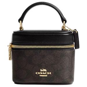 Сумка кросс-боди из коровьей кожи AvaCrossbody, маленькая, женская, темно-коричневая и черная COACH