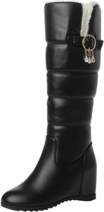 Женские зимние ботинки водонепроницаемые, противоскользящие, с пушистым мехом, теплые зимние ботильоны для улицы, лодыжковые ботинки для прогулок и походов Generic, Black