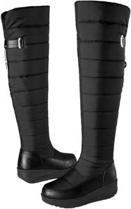 Женские удобные зимние высокие ботфорты с шнуровкой LYYSKY. Размер соответствует длине стопы, смотрите таблицу размеров и описание товара. Размеры US5-US11/EU35-EU44, Black(Hx-116)