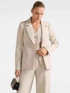 Лулу однобортный пиджак с одной пуговицей Forever New, Milk