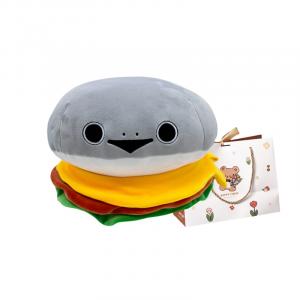Плюшевая кукла cute fish baby burger, высота 32см OU DI PIG, Gray+Bear Shopping Bag