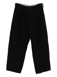 Брюки с низким шаговым швом и складками Ziggy Chen, черный