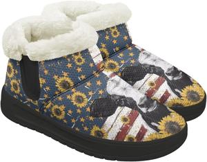 Женские зимние теплые сапоги с меховой подкладкой Удобные зимние ботинки для женщин Широкая колодка Ботильоны с нескользящей подошвой для походов Chririnla, Usa Cow