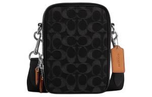 COACH Стентон ткань с кожаной наплечная сумка кросс-боди среднего размера унисекс черная