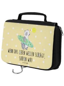 Mr. & Mrs. Panda Косметичка Summer Waves Surf с надписью, пастельно-желтого цвета