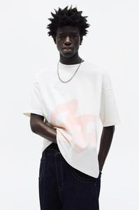 Футболка с коротким рукавом и принтом stwd Pull And Bear, белый