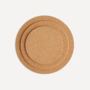 Набор из 3 круглых пробковых подставок El Corte Inglés, естественный