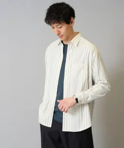 Широкая рубашка из саржи со случайными полосками Avv, цвет Off-White X Black Stripe