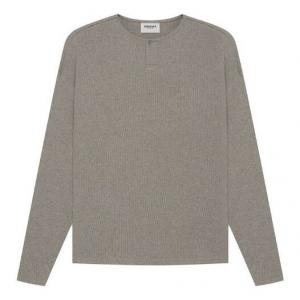 Футболка Fear of God Essentials SS21 Thermal Henley Long Sleeve Grey Flannel, серый