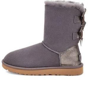 Ботинки зимние UGG Bailey Bow Glitz, серый