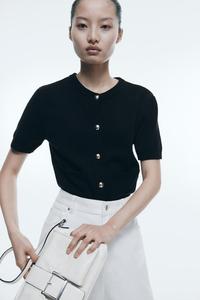 Кардиган с короткими рукавами H&M, черный