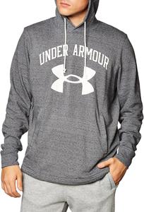 Толстовка Under Armour Rival Terry Big Logo, Pitch Gray Full Heather (013)/Onyx White