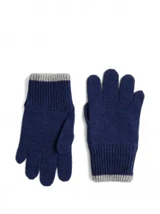 Кашемировые перчатки в рубчик Brunello Cucinelli Kids, синий