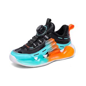 Нескользящие низкие детские кроссовки для повседневной носки TONYBEAR, черный/оранжевый