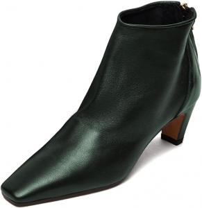 Женские ботильоны XYD с квадратным закрытым носком, сзади на молнии, с низким каблуком-шпилькой, осенне-зимние, для офиса, на каждый день и выходные, Dark Green