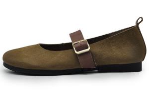 Повседневные туфли-лодочки на плоской подошве ARTMU, карамельные