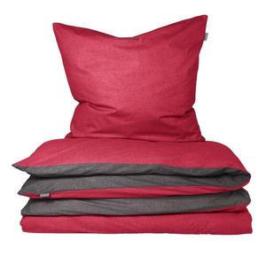 Двусторонний комплект постельного белья Schiesser Feinbiber Doubleface, 135x1x200 см цвет rot und dunkelgrau