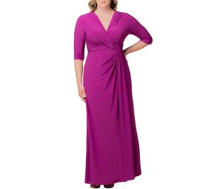 Длинное вечернее романтическое платье больших размеров Kiyonna, Magenta