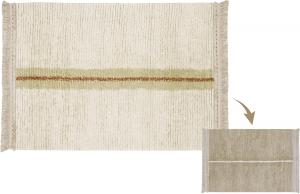 Ковер для пола обратимый Lorena Canals, 201 x 140 см, DUETTO в цвете sage/natural — две модели в одном, ручной работы, прямоугольной формы, с коротким ворсом, из натурального хлопка и нетоксичных красителей