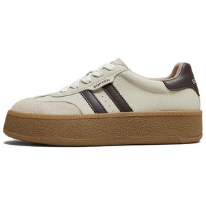 BASTO Высокие низкие кеды для скейтбординга женские светло-серые/кофейные, цвет Light Gray/Coffee