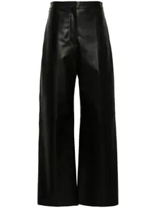 Кожаные брюки широкого кроя Fabiana Filippi, черный