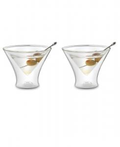 Набор из 2 бокалов для мартини без ножки, изготовленных вручную методом выдувания стекла Outset, прозрачный