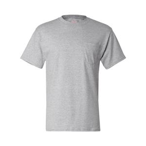Футболка Hanes Beefy-T с карманом, цвет light steel