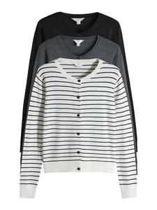 Вязаный кардиган The Set, темно-серый/черный/белый