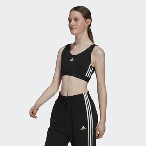 Укороченный топ Essentials со съемными подушечками и тремя полосками ADIDAS, цвет schwarz