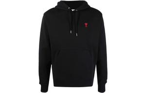 Худи с вышитым логотипом на шнурке AMIPARIS, черный