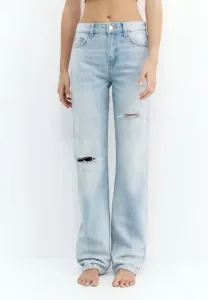 Джинсы прямого кроя со средней посадкой Pull&Bear, Mottled Blue