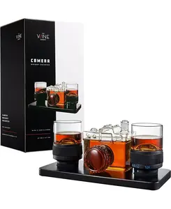 Набор графинов для вина и виски в форме камеры The Wine Savant, clear