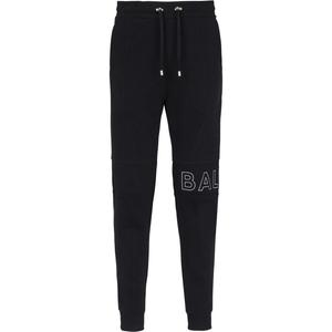 Брюки спортивные с детализированным логотипом и шнурком BALMAIN, черные