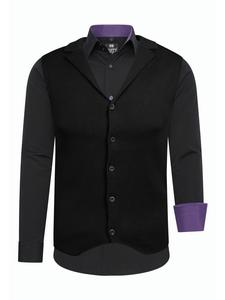 Rusty Neal Комплект из рубашки и жилета (2 шт.) черного/фиолетового цвета