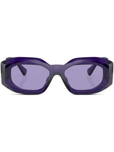 Versace Eyewear солнцезащитные очки в геометричной оправе с логотипом, фиолетовый