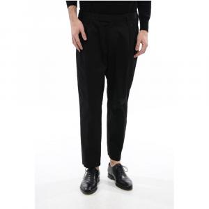 Брюки MICK из эластичного хлопка с двойной складкой Neil Barrett, Black