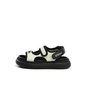 Нескользящие, амортизирующие, износостойкие, дышащие, легкие детские сандалии для детей ST&SAT, белый/черный