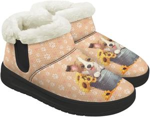 Зимние женские ботинки, удобные, теплые, с противоскользящей подошвой, мягкие утепленные ботинки до щиколотки для дома и улицы, для снега Gdxynsmny, Corgi