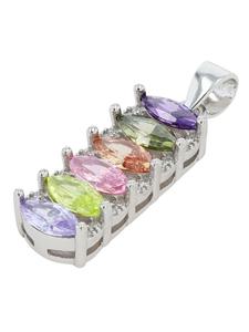 Adeliás Женский кулон - кулон в форме сердца из серебра 925 пробы с кубическим цирконием в серебряной оправе