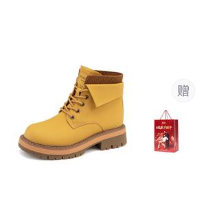 AOKANG 12 см, удобные, износостойкие, модные, увеличивающие рост, ботинки Martin, желтые, женские, 4 см